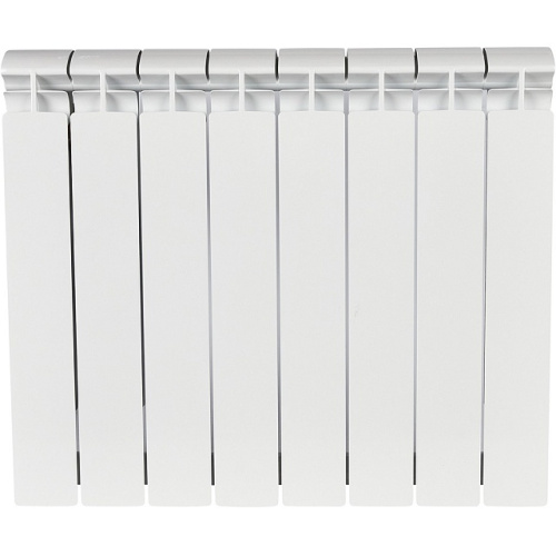 Биметаллический радиатор STOUT ALPHA 500 - 8 секций, боковое, белый RAL 9016