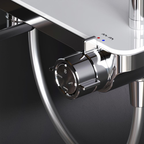 Душевая система Am.Pm Like F0780700 хром: смеситель полка с изливом, стойка с верхним душем, ручной душ