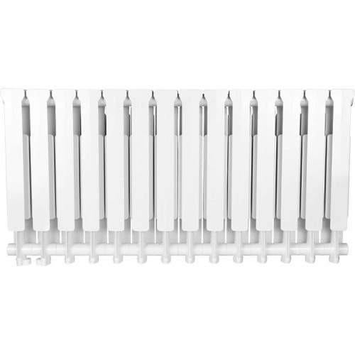 Алюминиевый радиатор STOUT Bravo 500 - 14 секций, нижнее справа, белый RAL 9010