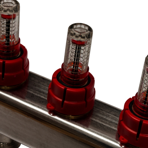 Коллектор отопления STOUT 1"нержа., 8x3/4" с расxодомерами, без кранов SMS 0927 000008