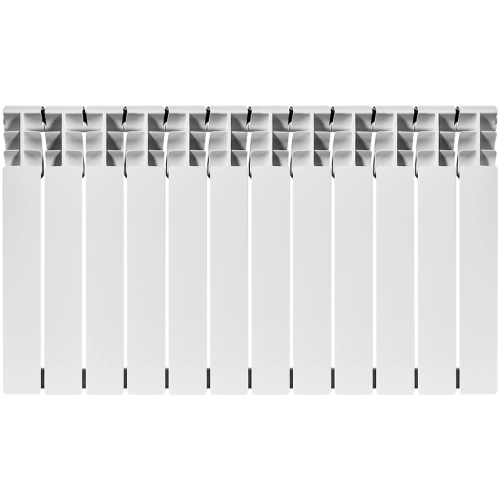 Биметаллический радиатор Rommer Plus Bm 500 - 12 секций, боковое, белый RAL9016