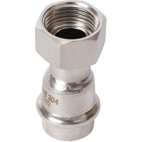 Соединитель с накидной гайкой 18x1/2" пресс, нержавеющая сталь Rommer