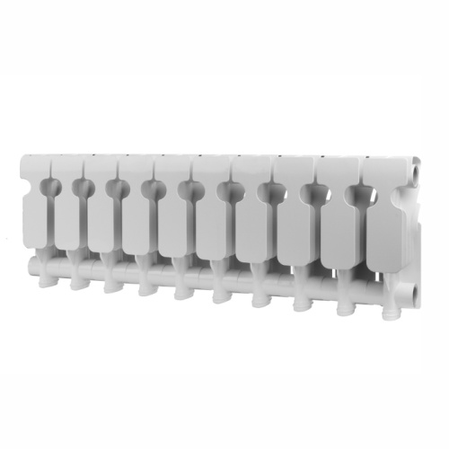 Алюминиевый радиатор Rommer Plus 200 - 12 секций, боковое, белый RAL 9016