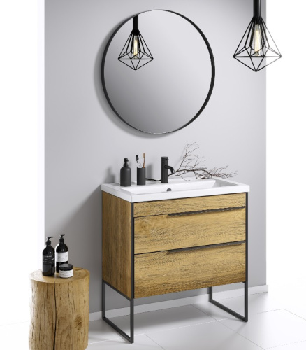 Тумба с умывальником AQWELLA Fargo 81 Дуб балтийский FRG0108DB