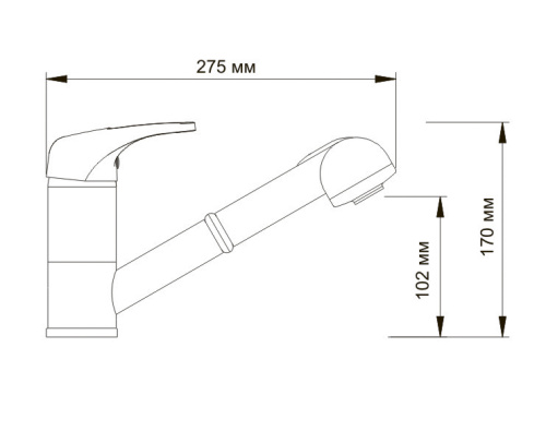 Смеситель для кухни WasserKraft Oder 6365 хром, выдвижной излив-душ