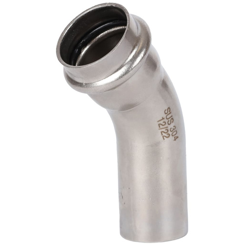 Угольник 45° однораструбный НПр 28x28 пресс, нержавеющая сталь Rommer