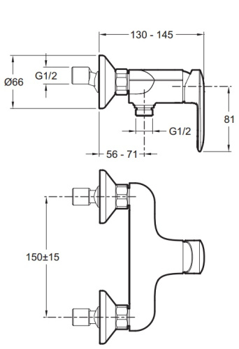Смеситель для душа Jacob Delafon Kumin E99463-CP Хром