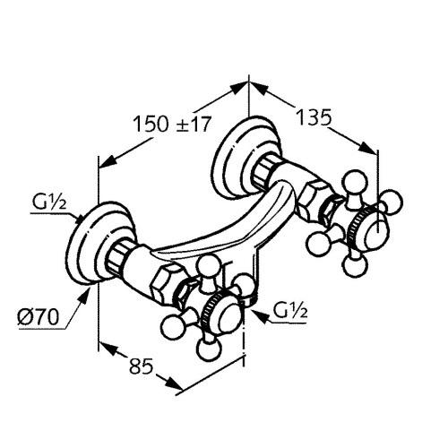 Смеситель для душа Kludi Adlon 516104520 Латунь