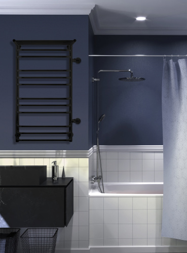 Полотенцесушитель Indigo Brace с полочкой 557x1000, черный муар