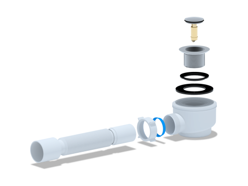 Сифон для душевого поддона click-clack 1 1/2" с гофрой 40/50 ANI E415CL