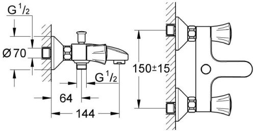 Смеситель для ванны Grohe Costa L 25450001 Хром