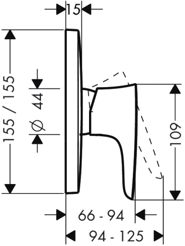 Смеситель для скрытого монтажа Hansgrohe PuraVida 15665400 Белый/Хром, неполный комплект