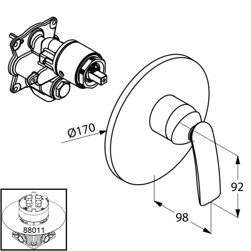 Смеситель для скрытого монтажа Kludi Balance 526559175 Белый/Хром, неполный комплект
