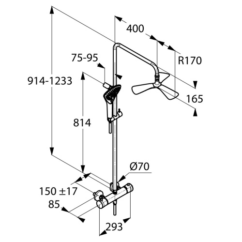 Душевая система Kludi Fizz 6709605-00 для душа хром