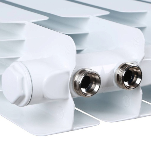 Биметаллический радиатор STOUT Space 500 - 12 секций, нижнее справа, белый RAL 9016