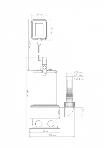 Фекальный насос Джилекс ФЕКАЛЬНИК 260/10 Н 5306