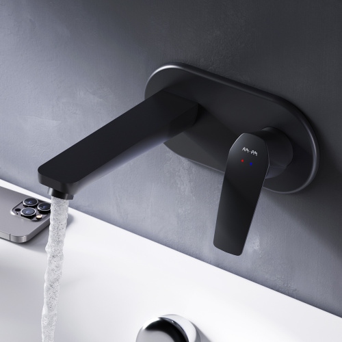 Смеситель для раковины Am.Pm Gem F90A72222 встраиваемый, излив 187 мм, черный