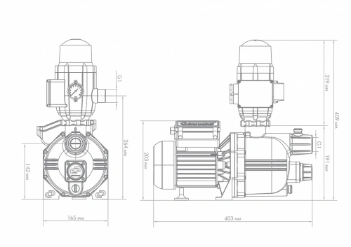 Поверхностный насос Джилекс ДЖАМБО 60/35 П-К "Комфорт" 4000