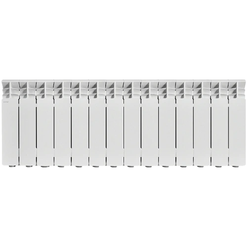 Алюминиевый радиатор STOUT GAMMA 350 - 14 секций, боковое, белый RAL 9010