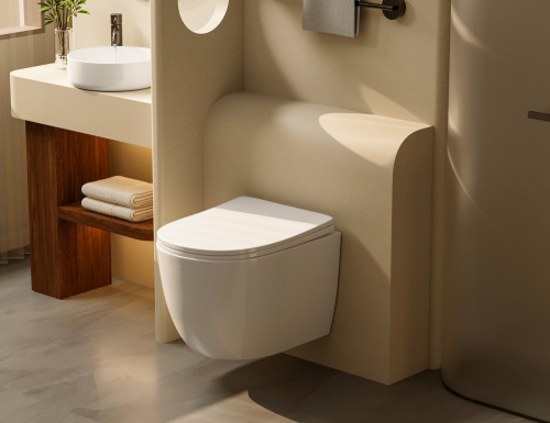 Подвесной унитаз ABBER Bequem AC1100T белый, безободковый, смыв торнадо