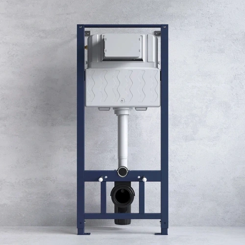 Унитаз с инсталляцией Am.Pm IS49051.701700 клавиша Pro L хром + Spirit V2.0 белый, безободковый, сиденье микролифт