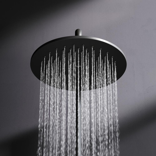 Душевая система Am.Pm Gem F0790022 черный: переключатель, стойка с верхним душем, ручной душ