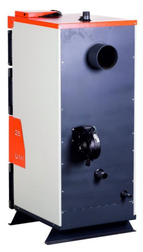 Котел твердотопливный 90кВт TIS UNI 85 интеллектуальный пульт, вентилятор, увеличенная топка