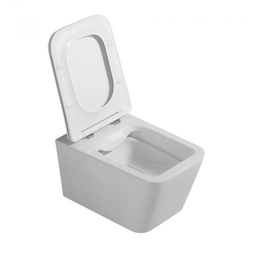 Комплект ABBER: унитаз Rechteck AC1201 белый, инсталляция AC0105, клавиша AC0121MB черный матовый