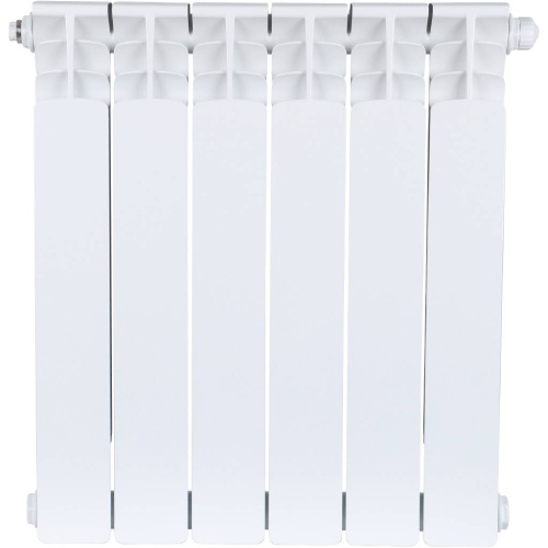 Биметаллический радиатор STOUT Space 500 - 6 секций, нижнее справа, белый RAL 9016