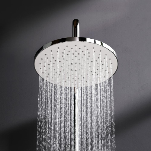 Душевая система Am.Pm X-Joy F0785A400 хром: смеситель с термостатом, стойка с верхним душем, ручной душ