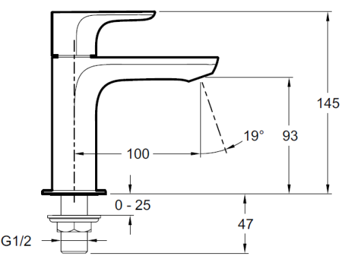 Монокран  Jacob Delafon AlEo E72288-CP хром, с одной керамической кран-буксой