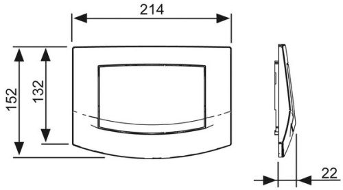 Смывная клавиша одинарная TECE ambia хром глянцевый  9240126