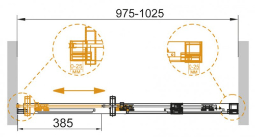 Душевая дверь в нишу Cezares DUET SOFT-BF-1-150-C-Cr