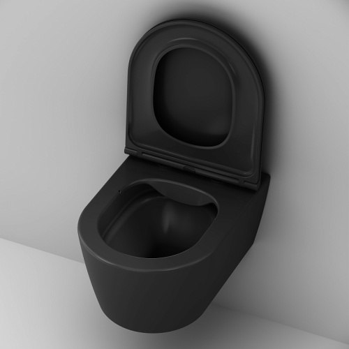 Подвесной унитаз Am.Pm Func C8F1700MBSC черный матовый, FlashClean безободковый с сиденьем микролифт