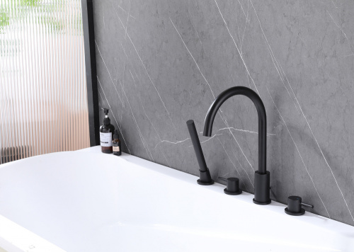 Смеситель для ванны ABBER Wasser Kreis AF8113B на борт ванны, черный матовый