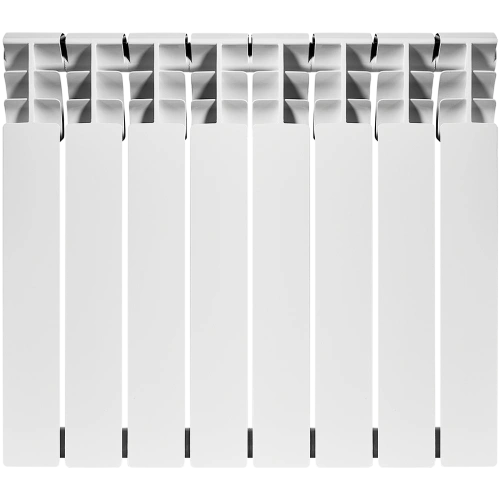 Биметаллический радиатор Rommer Plus Bm 500 - 8 секций, боковое, белый RAL9016