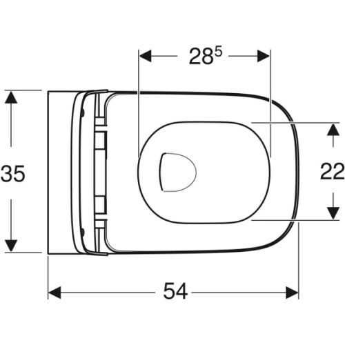 Унитаз подвесной Geberit Smyle Square, закрытая форма, с сиденьем