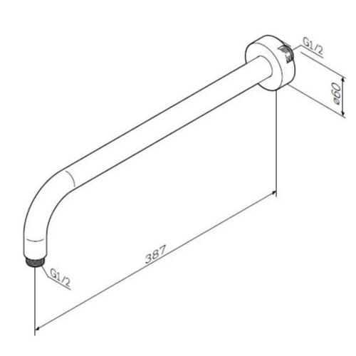 Держатель для верхнего душа Am.Pm F0522701 настенный 390 мм, черный