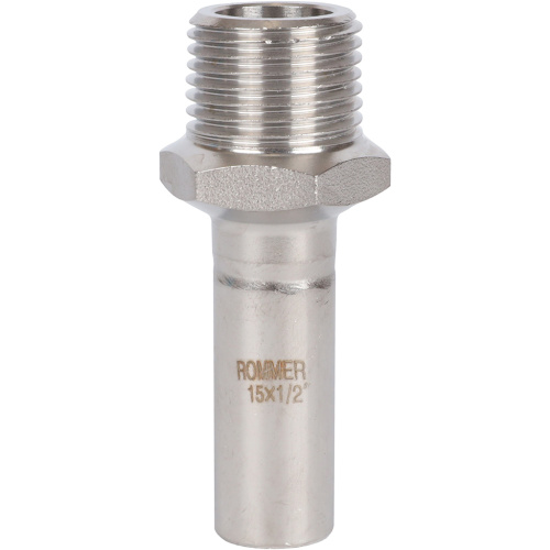 Вставка переходная НПр-НР 15x1/2" пресс, нержавеющая сталь Rommer