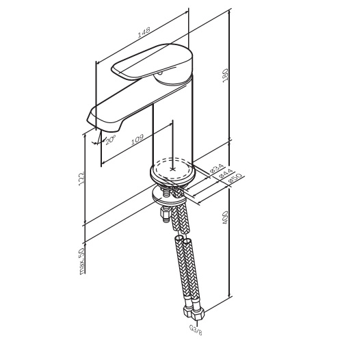 Смеситель для раковины AM.PM Func F8F02122 черный