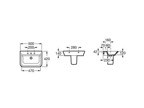 Раковина Roca Gap 500x420 настенная 327476000