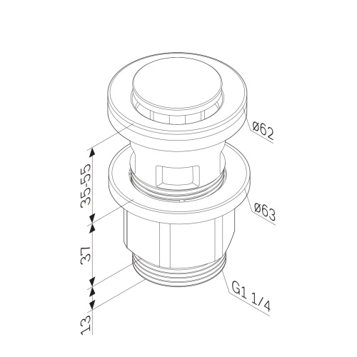 Донный клапан для раковины Am.Pm F0700P00 нажимной, хром