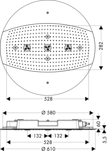 Верхний душ Hansgrohe Raidance Rainmaker 28403000 без подсветки
