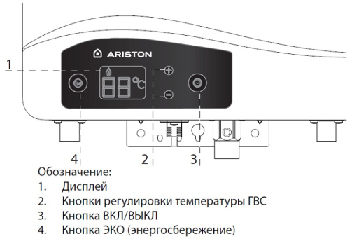 Газовая колонка 11 л/мин Ariston Next Evo SFT 11 NG EXP электро-розжиг 220V, закрытая камера