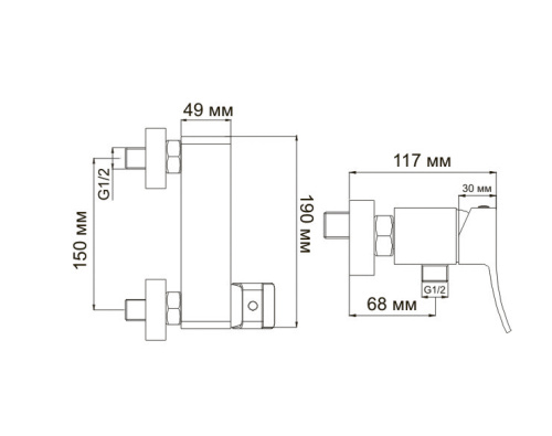Смеситель WasserKraft Aller 1062 для душа