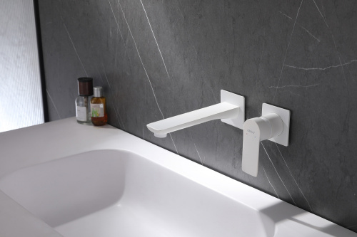 Смеситель для раковины ABBER Weiss Insel AF8082FW скрытого монтажа, белый матовый