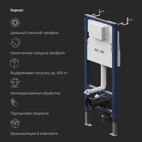 Инсталляция для унитаза Am.Pm PrimeFit I012709.0138 с клавишей PrimeFit L черный матовый