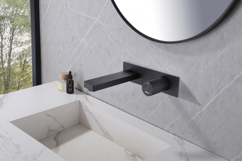 Смеситель для раковины ABBER Rund AF8712B скрытого монтажа, черный матовый