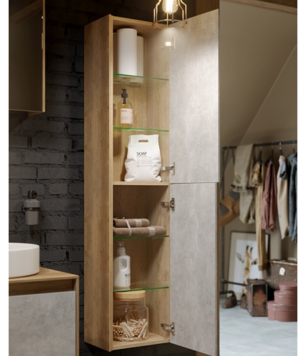 Пенал AQWELLA Mobi 36,5 Дуб балтийский MOB0535DB+MOB0735DB