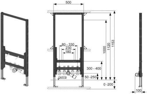 Инсталяция для биде TECEprofil стандарт 9330000